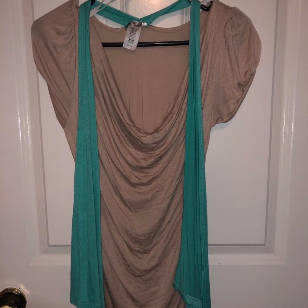 Brown & green top